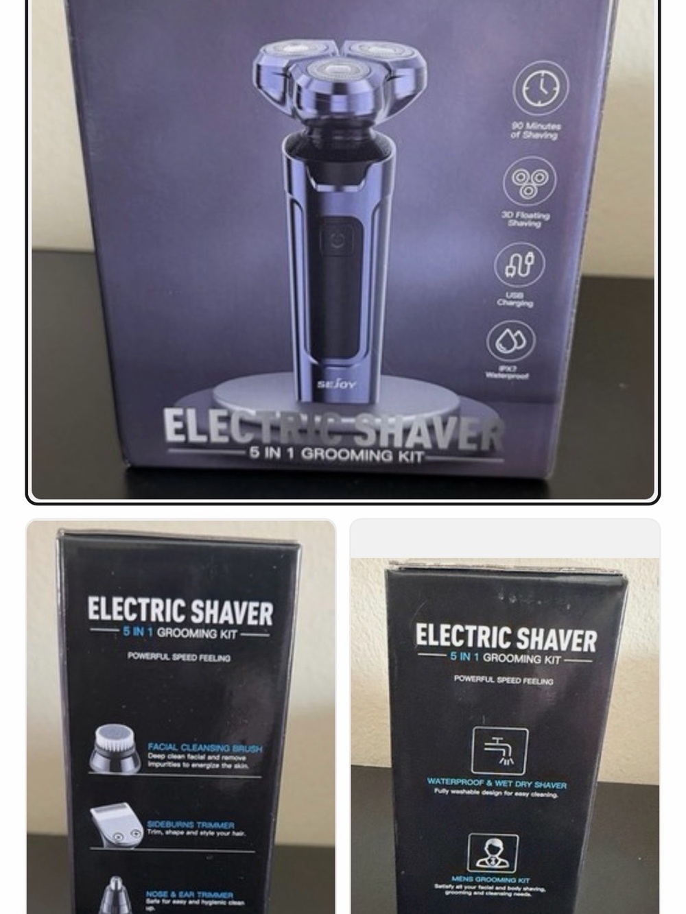 5-in-1 Electric Shaver Grooming Kit - Metallic Purple Finish